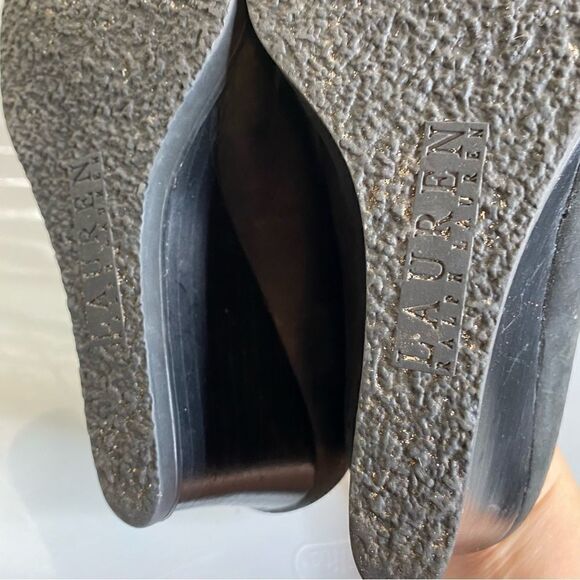 Lauren Ralph Lauren Black Denver Leather Wedge Ankle Boots - Picture 7 of 7